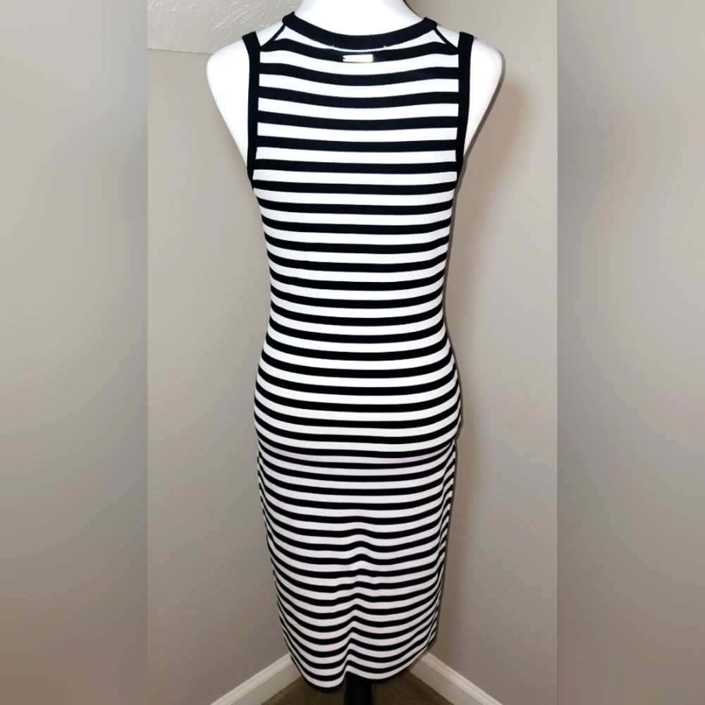 MICHAEL by Michael Kors Navy Striped Dress - Size Medium - Picture 6 of 7